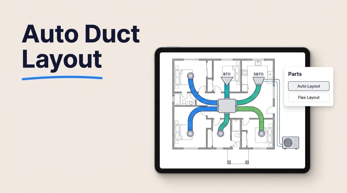 Auto Duct Layout: Visual duct designer with auto-routing and take-off