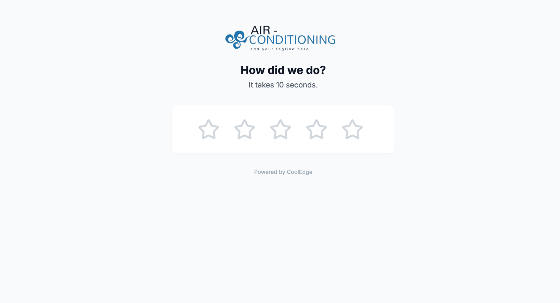 Customer landing page