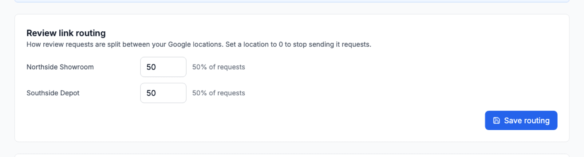 Review link routing on the Automation tab