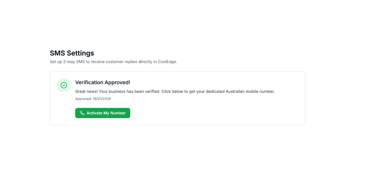 Verification approved status