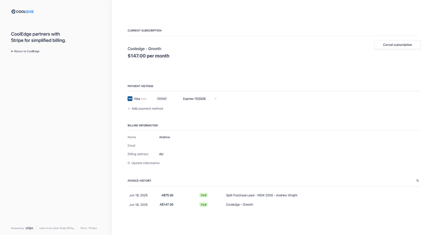 Stripe customer portal