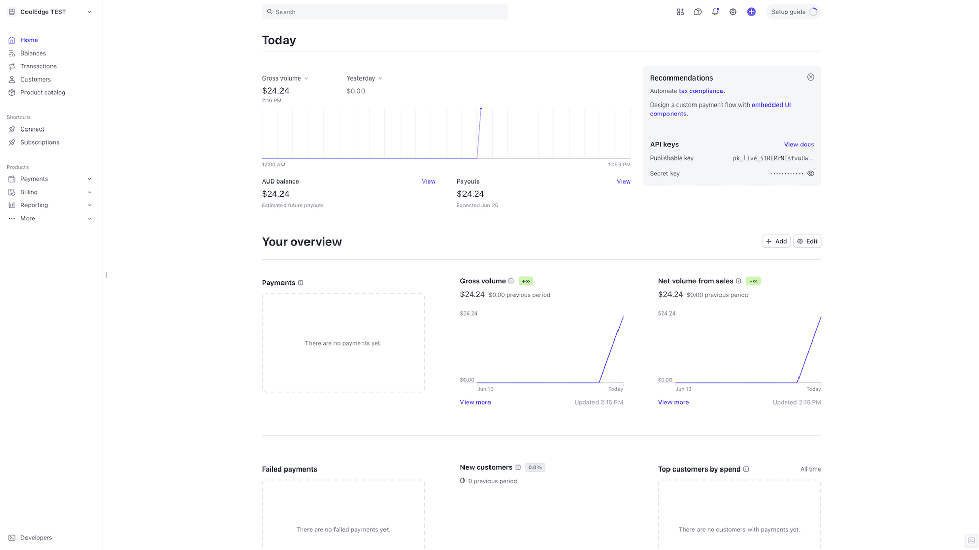 Stripe dashboard