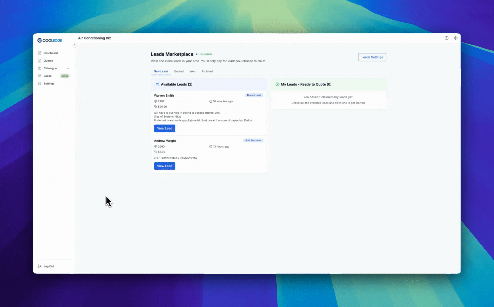 Lead claiming process demonstration
